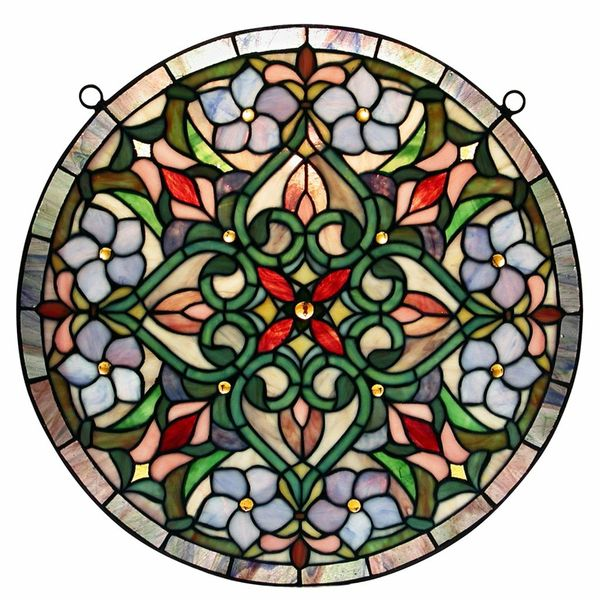 Tiffany-hanging-round-window-panel