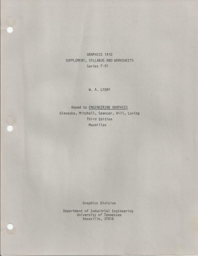 Engineering Graphics 1410 001