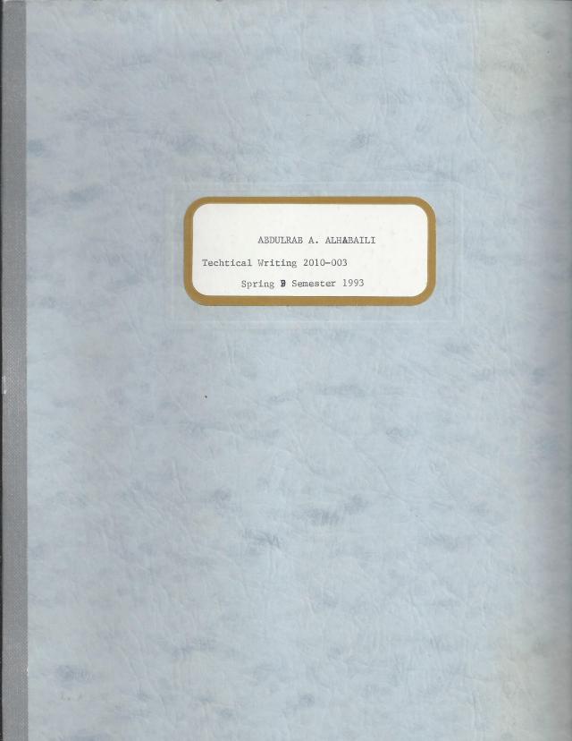 Technical Writing 2010-003 Spr 1993 000